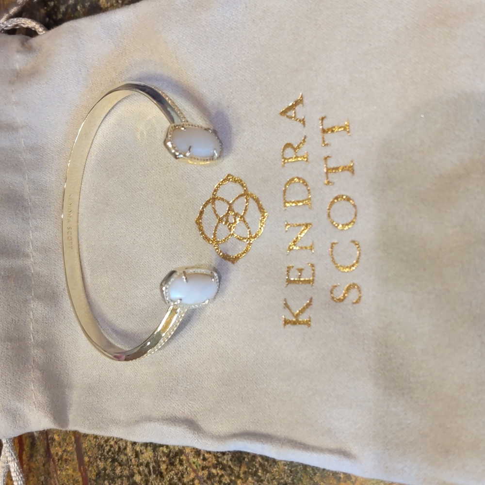 Kendra Scott Elton White and Gold Cuff Bracelet